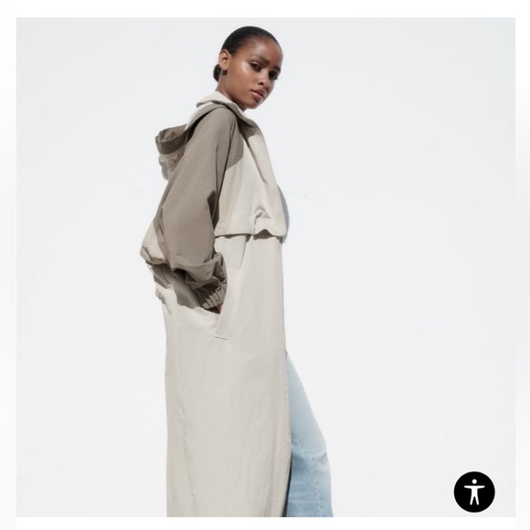Zara Convertible Parachute Long & Cropped Rain Wind Jacket SZ XS-S-M - Picture 1 of 14